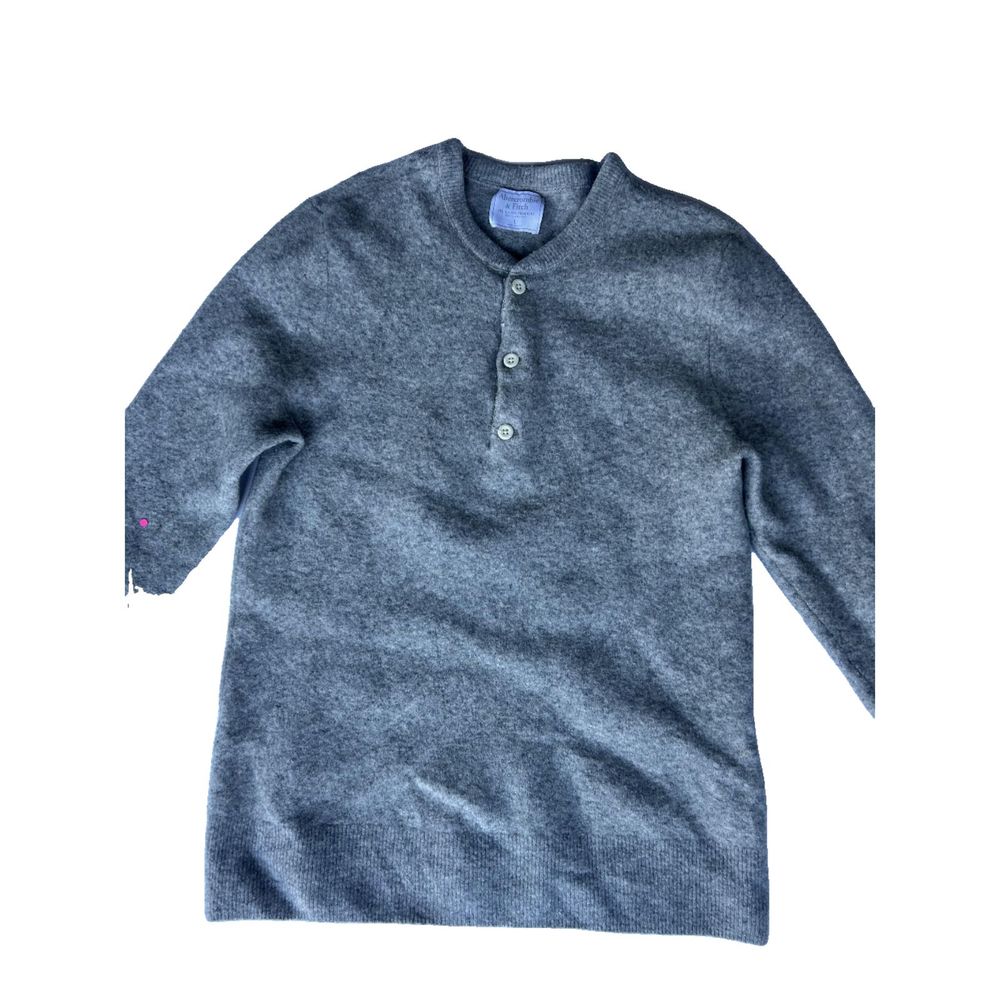 Abercrombie & Fitch Gray Henley Pullover Size Large